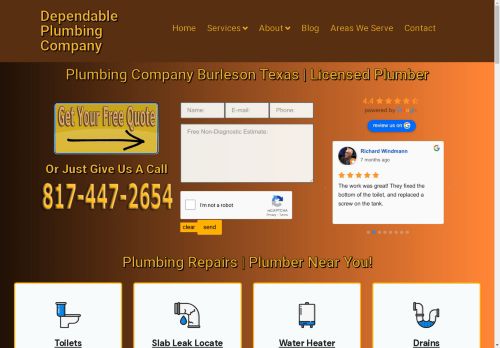 Dependable Plumbing Company Burleson TX